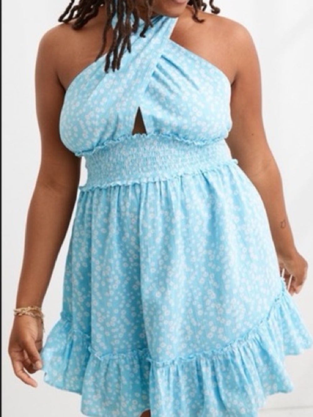 Aerie Spring Fling Floral Halter Dress